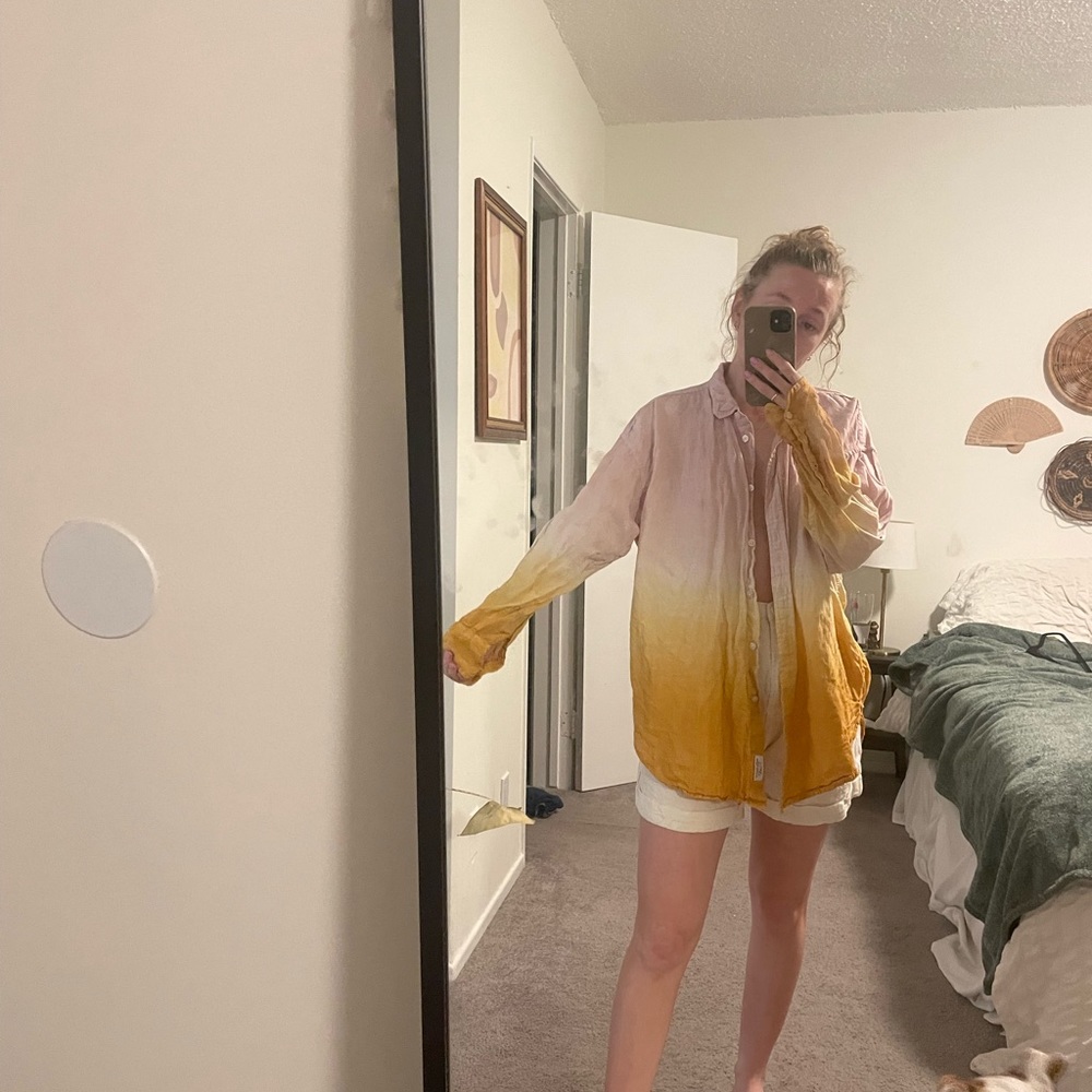 J. Crew oversized linen button up - super unique!!